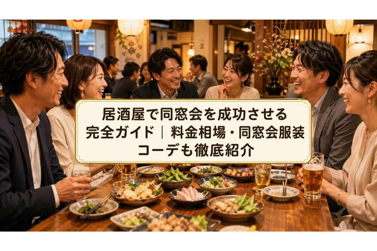 居酒屋で同窓会を成功させる完全ガイド|料金相場・同窓会服装コーデも徹底紹介